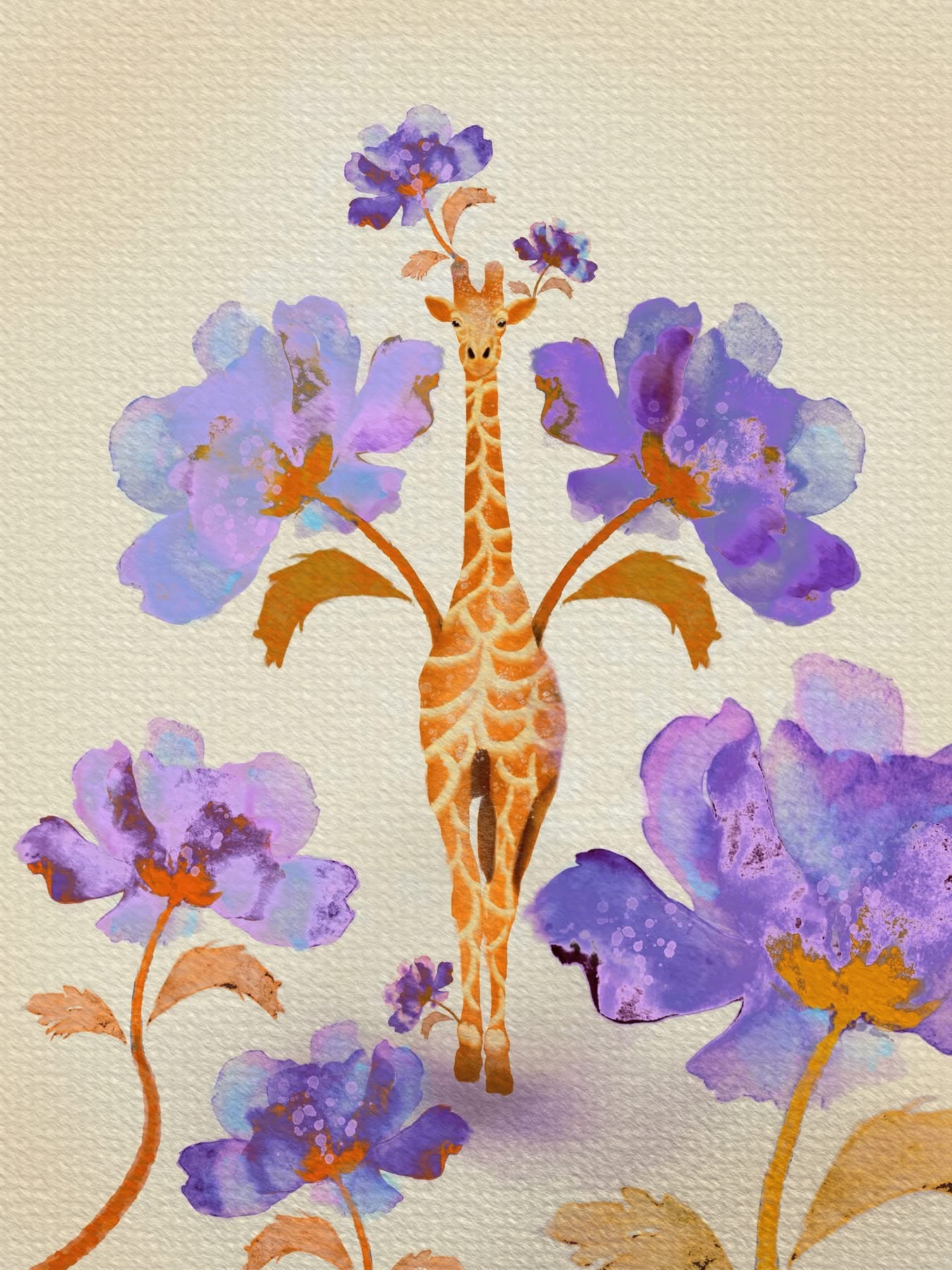 Sara Johansson, Watercolor Giraffe